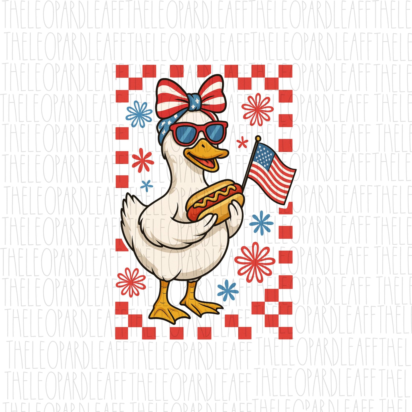 Patriotic Goose, matching boy girl, 4th of July, hot dog, DIGITAL DESIGN **PNG file for Sublimation**