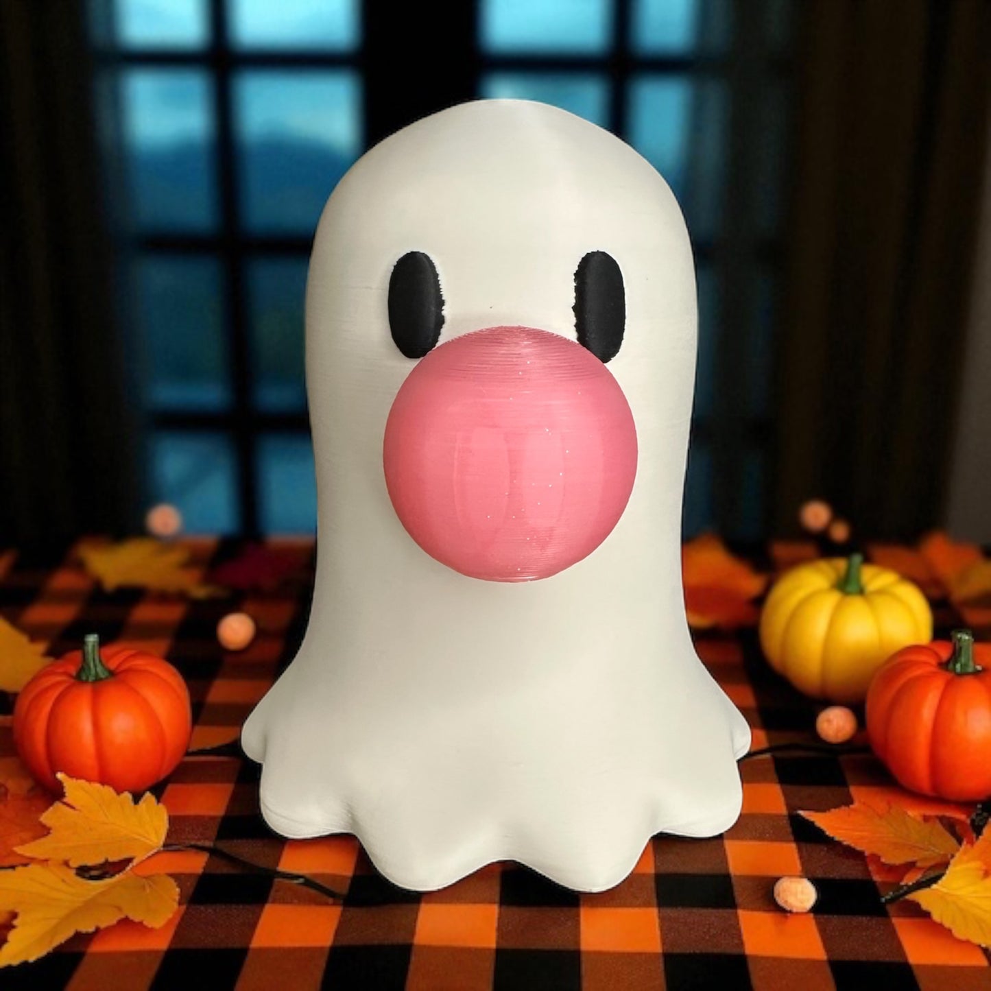 Bubblegum Ghost Tea Light Holder – Cute Halloween Décor (5” or 10”)