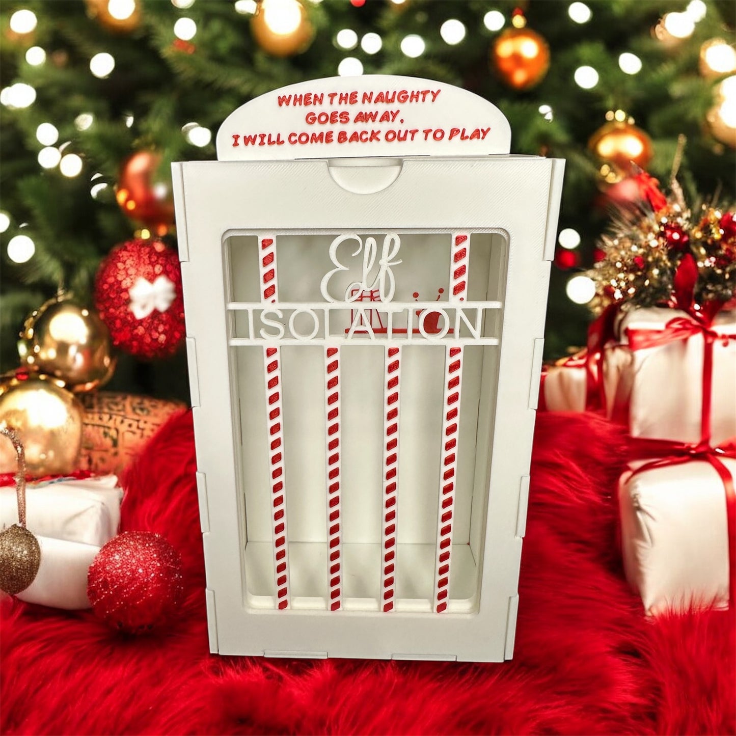 Elf Isolation Box – Naughty Elf Jail for “Elf on the Shelf” (Elf Not Included) | 10 Inches