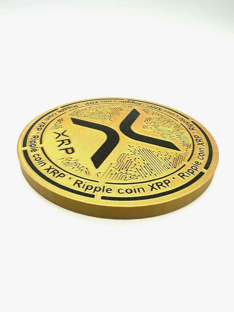 Xrp,gold coin, to the moon,crypto,3d printed coin
