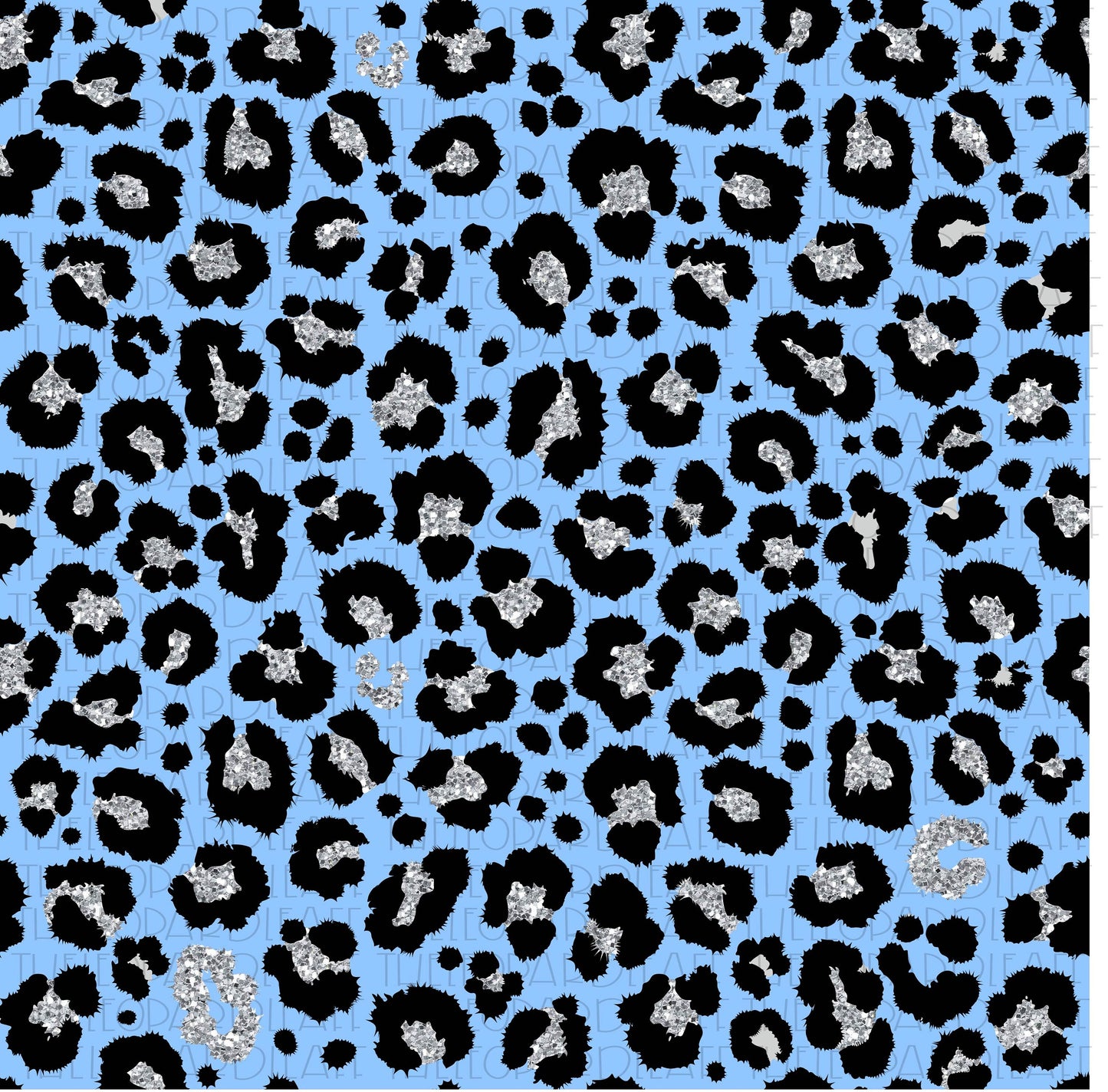 Leopard Print light blue Digital Paper, DIGITAL DESIGN **PNG file for Sublimation**