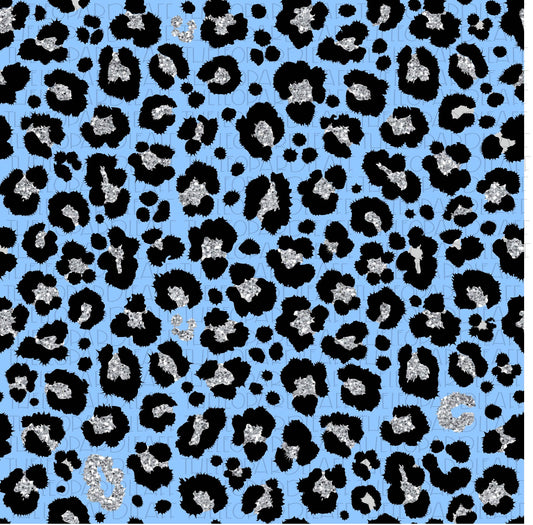 Leopard Print light blue Digital Paper, DIGITAL DESIGN **PNG file for Sublimation**