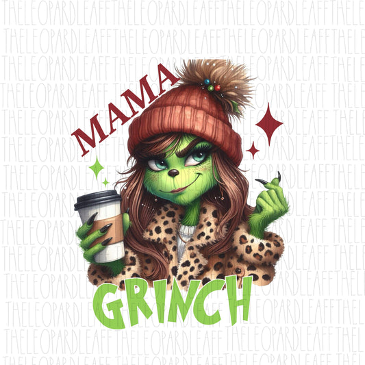 Mama grinch, Christmas, DIGITAL DESIGN **PNG file for Sublimation**