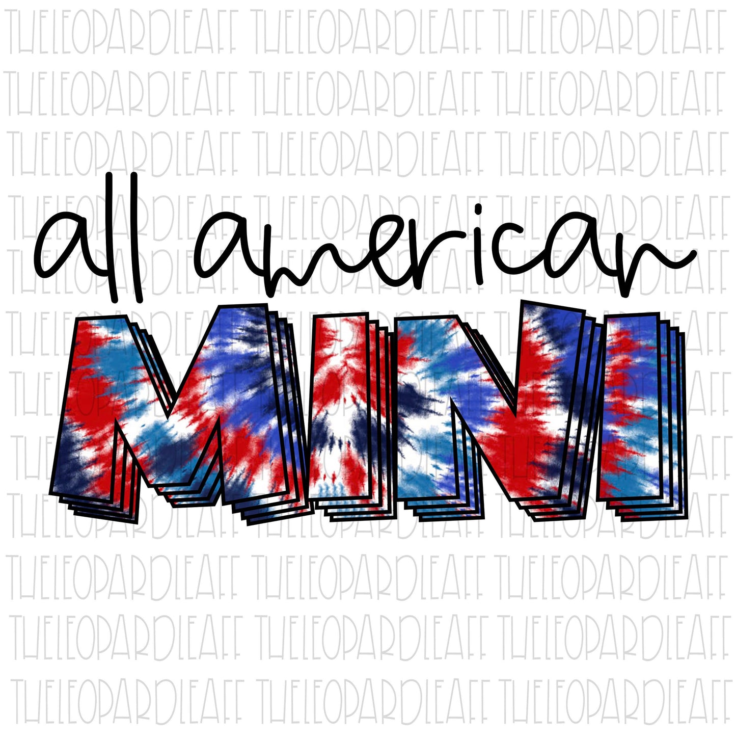 All American Mini, 4th of July, Independence Day DIGITAL DESIGN **PNG file for Sublimation**