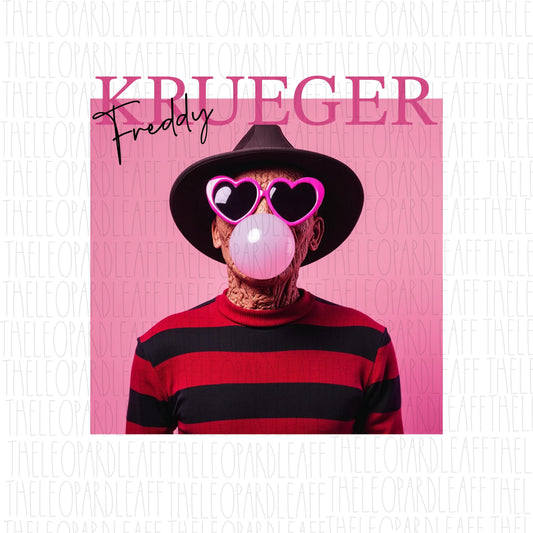 Horror character, Freddy K, Bubblegum, Halloween, DIGITAL DESIGN **PNG file for Sublimation**