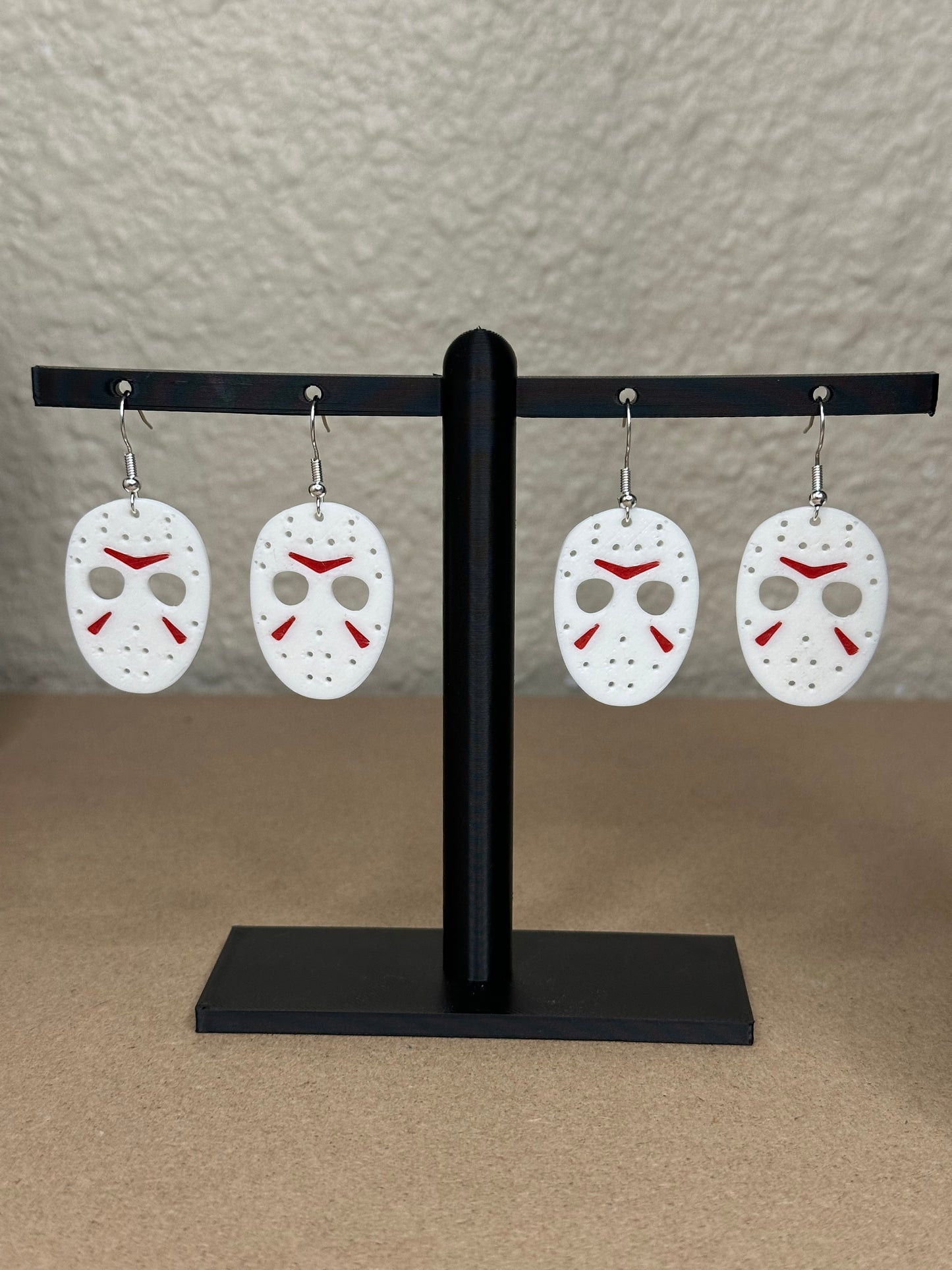 Jason mask earrings, Halloween,3d printed