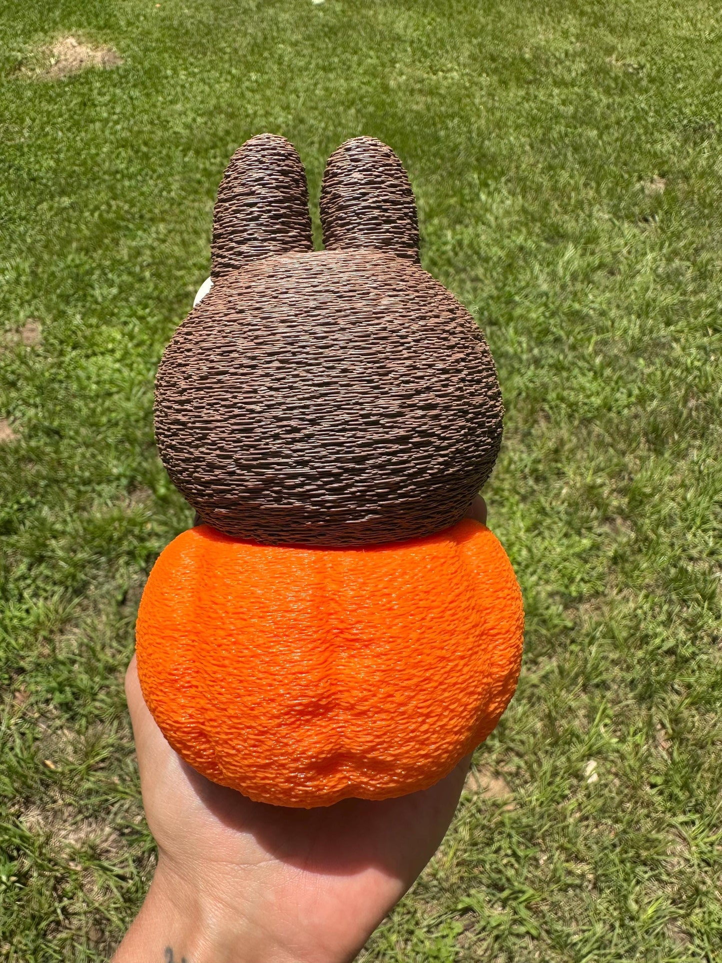 Spooky pumpkin monster inspired Labubu with rotating eyes, 3d printed figure,Collectible