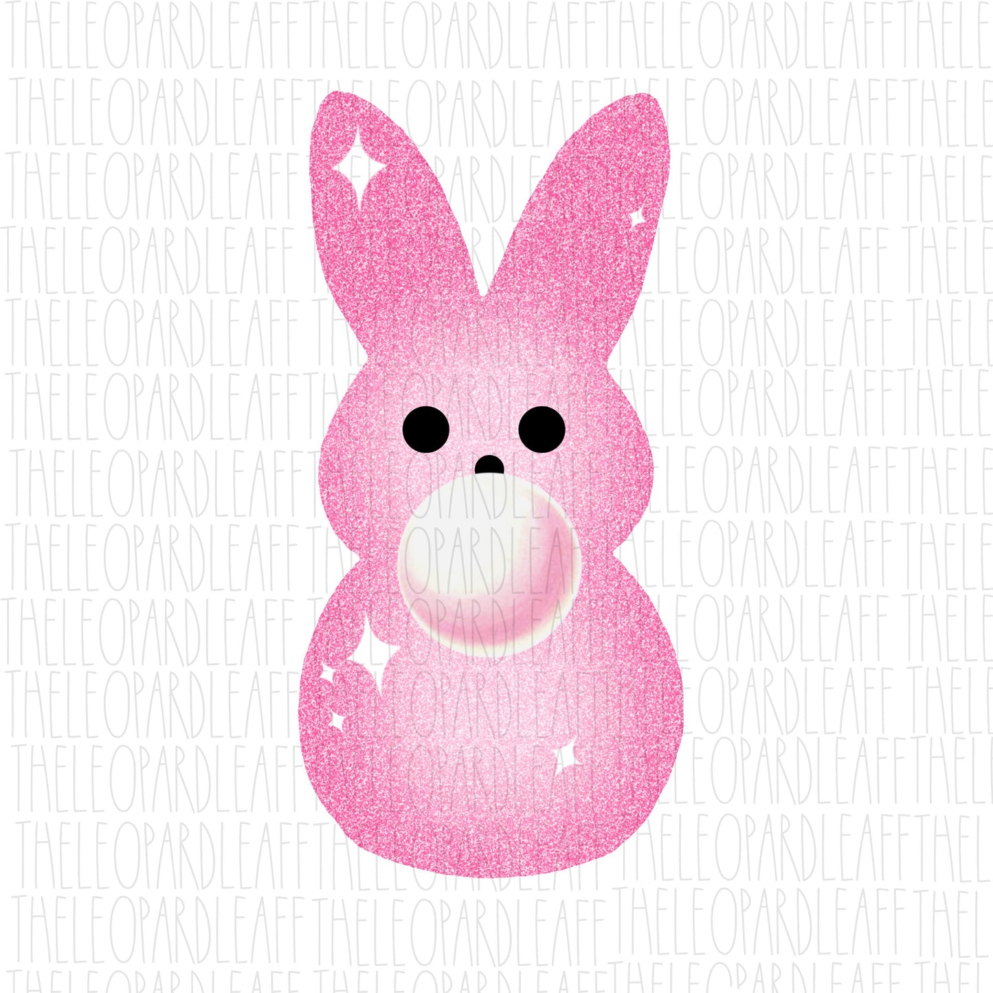 Peep bubblegum, pink glitter, Easter bunny DIGITAL DESIGN **PNG file for Sublimation**