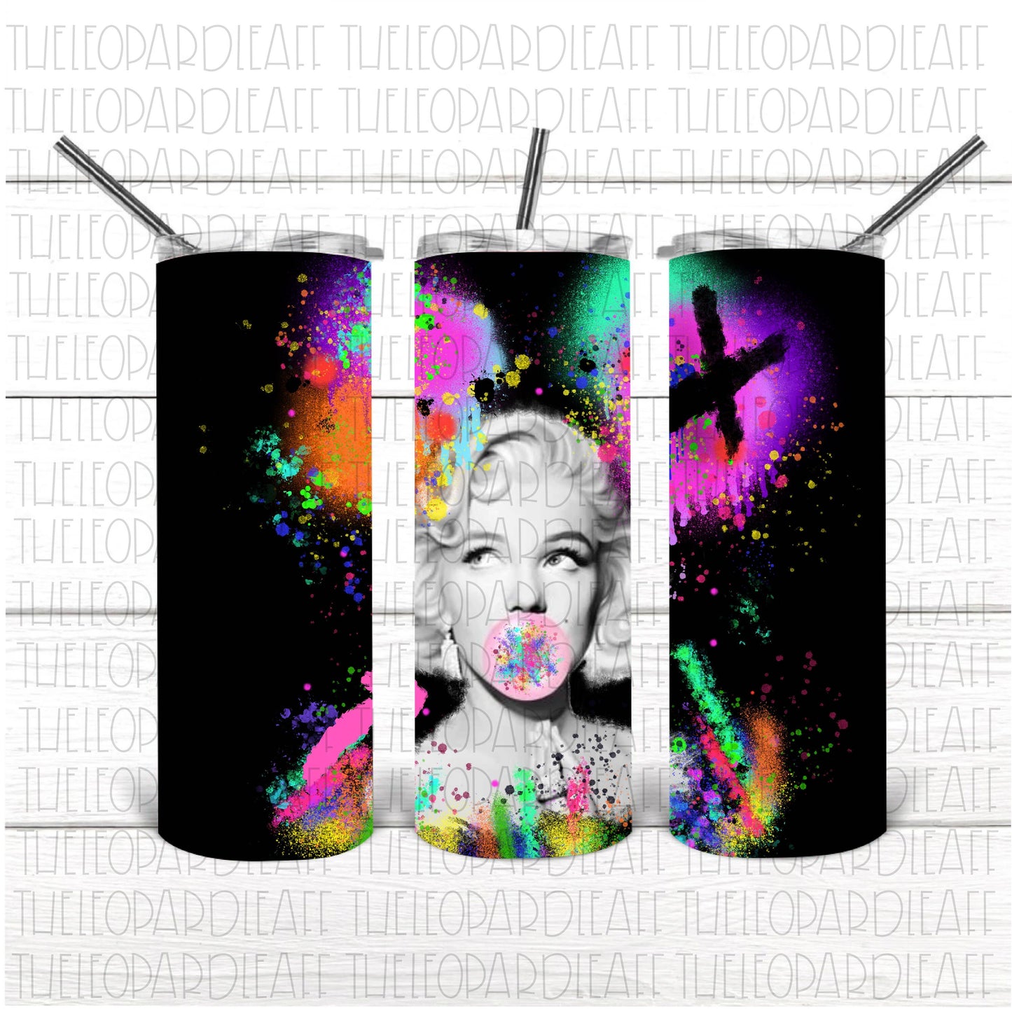 Marilyn Monroe spray paint black background DIGITAL DESIGN **PNG file for Sublimation**