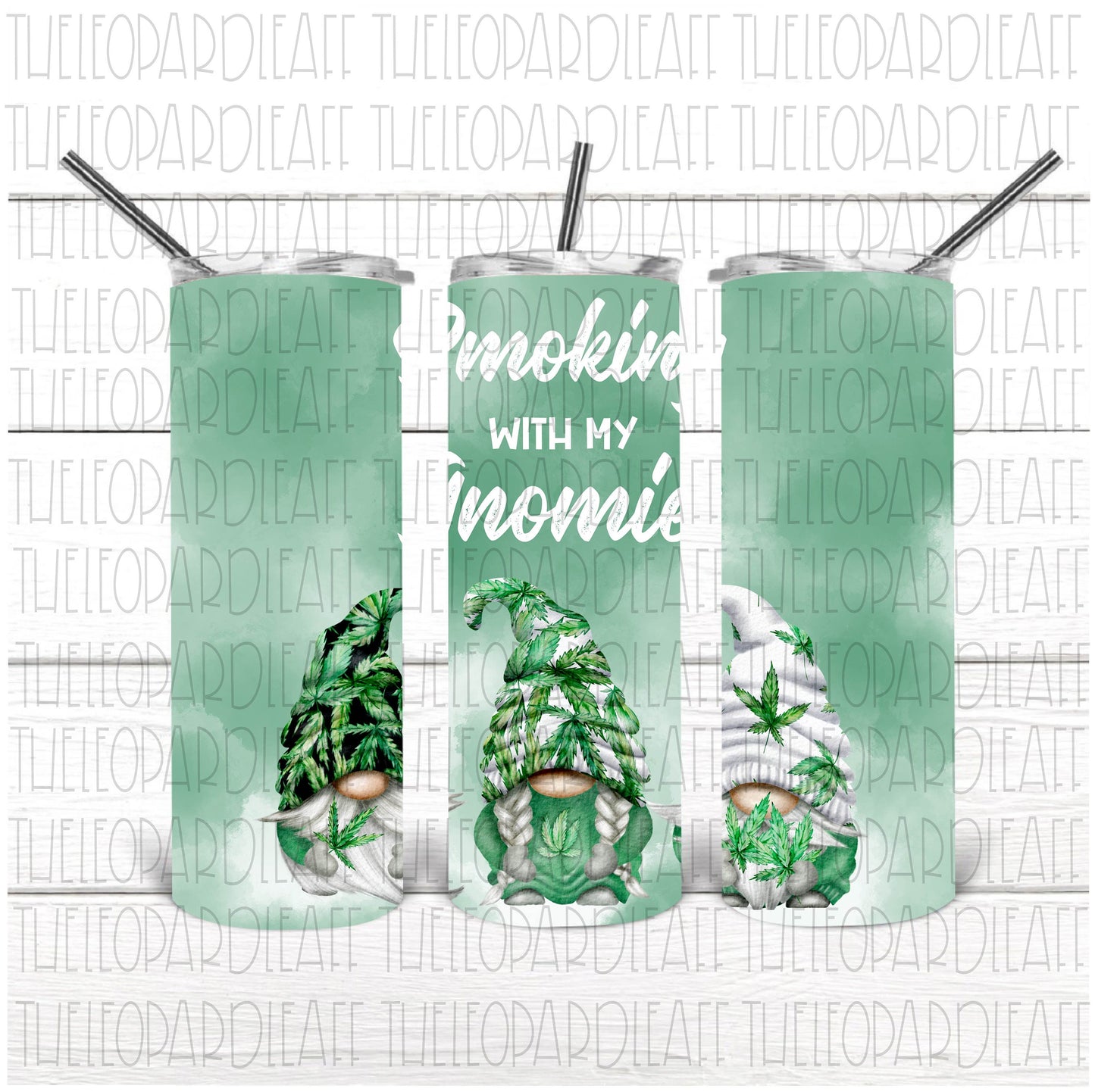 Smoking with my gnomies, cannabis gnomes, tumbler design DIGITAL DESIGN **PNG file for Sublimation**