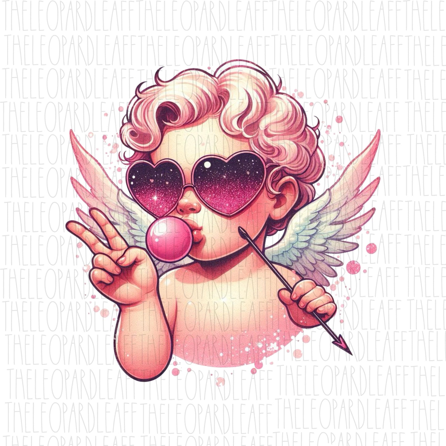 Retro Cupid, bubblegum, Valentine's Day, DIGITAL DESIGN **PNG file for Sublimation**