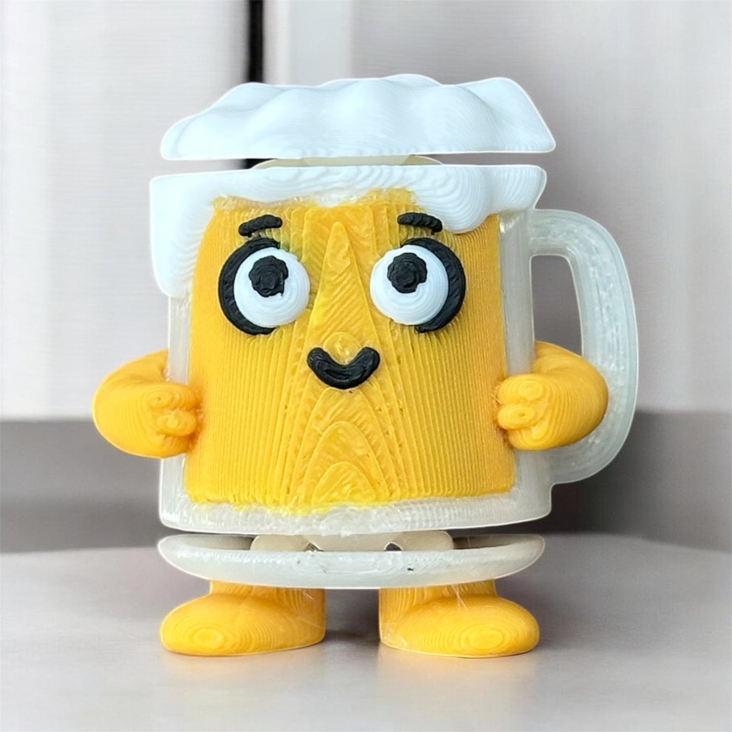 Brewbie the Mini Flexi Beer Mug | Articulated 3D Printed Desk Buddy & Fidget Toy