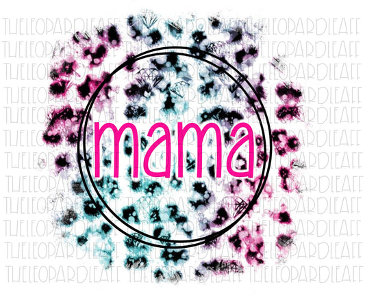 Mama Diamond Leopard print DIGITAL DESIGN **PNG file for Sublimation**