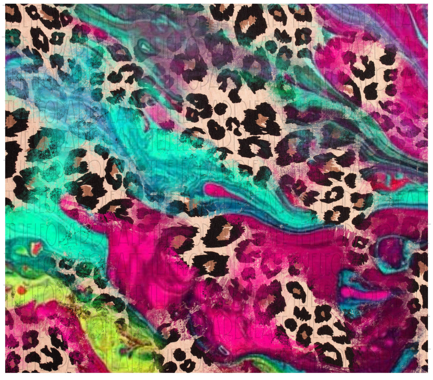 Tie Dye Swirl Leopard Digital Paper, DIGITAL DESIGN **PNG file for Sublimation**
