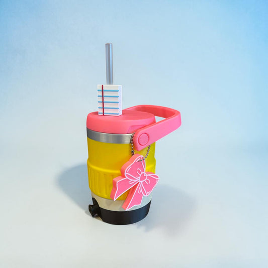 Pencil 12oz Can Holder with Straw Lid & Handle | Teacher Appreciation gift | Back to school