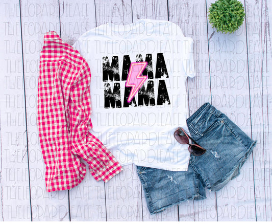 Mama mama pink bolt DIGITAL DESIGN **PNG file for Sublimation**