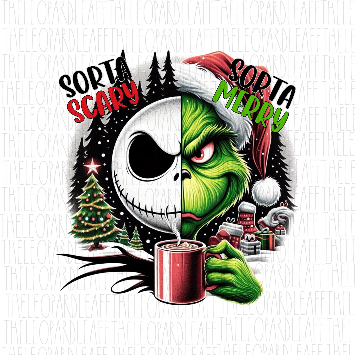 Sorta scary sorta merry, Christmas, DIGITAL DESIGN **PNG file**