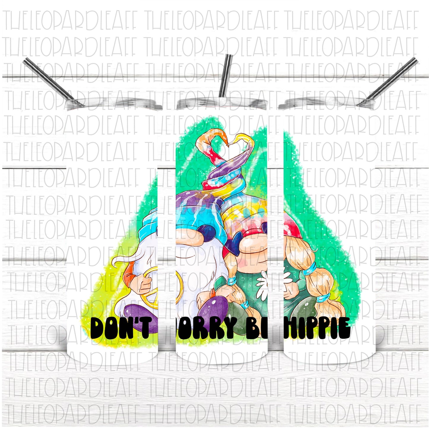 Don't worry be hippie gnomes DIGITAL DESIGN **PNG file for Sublimation**