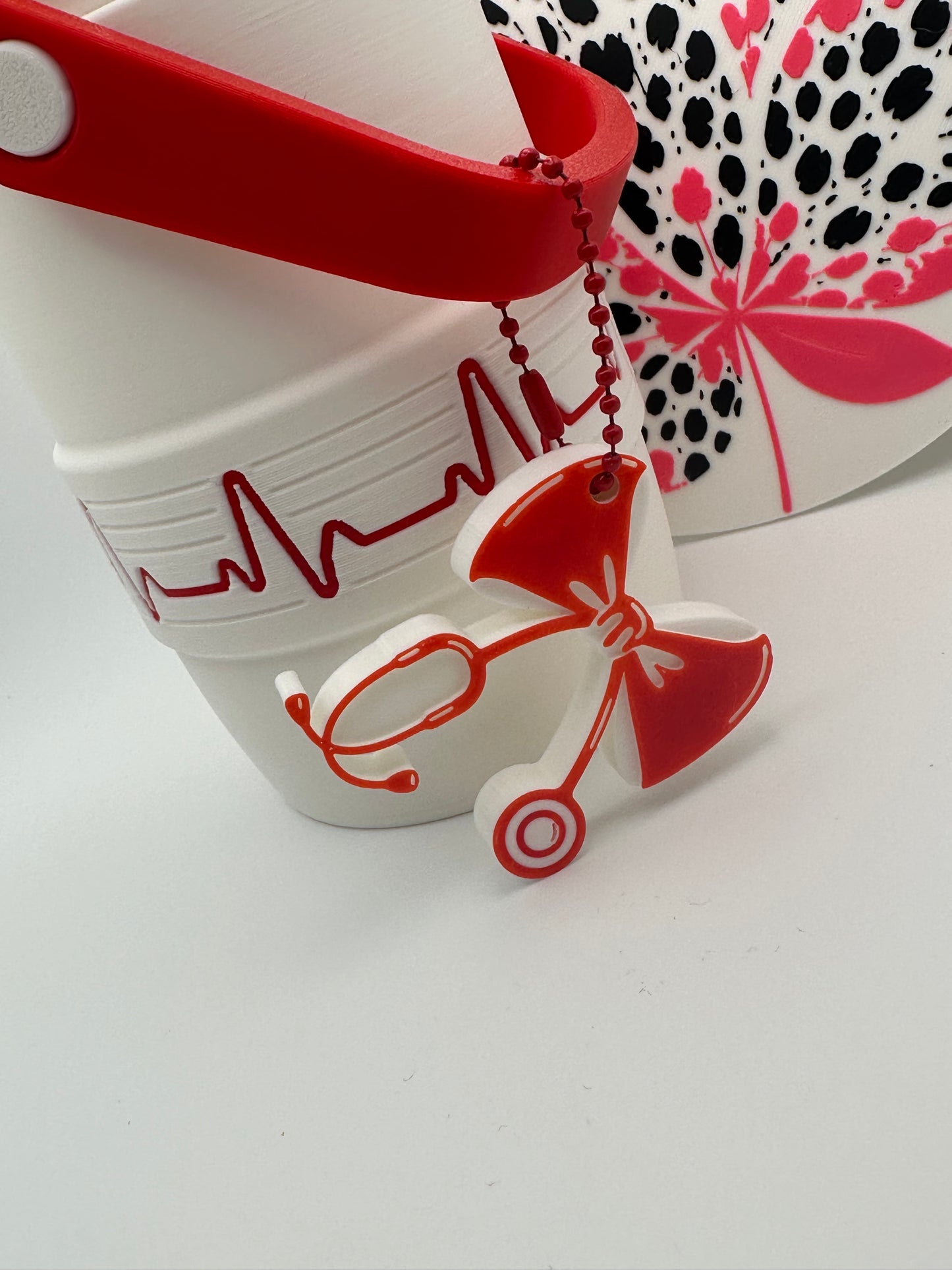Nurse EKG Can Cooler with Optional Straw Topper & Pop Top Charm