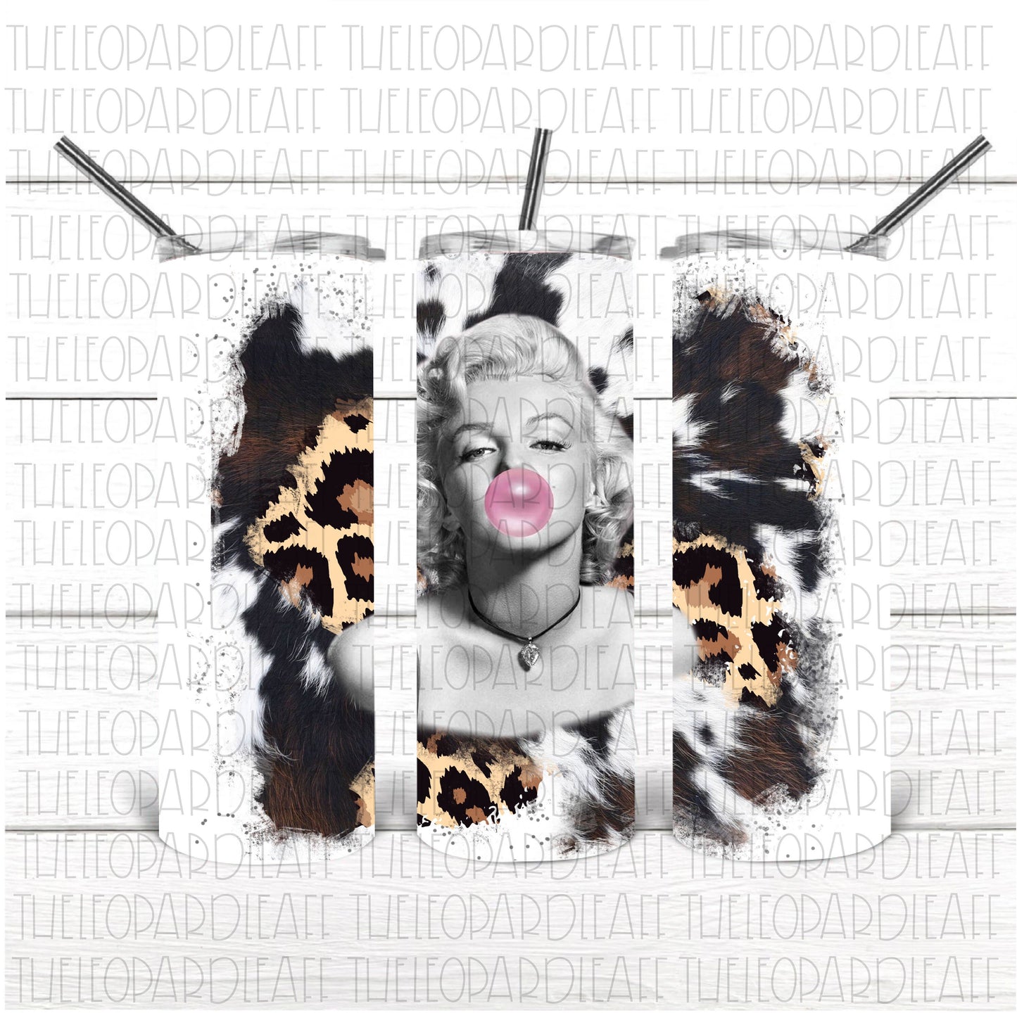 Marilyn Monroe cowhide leopard print DIGITAL DESIGN **PNG file for Sublimation**
