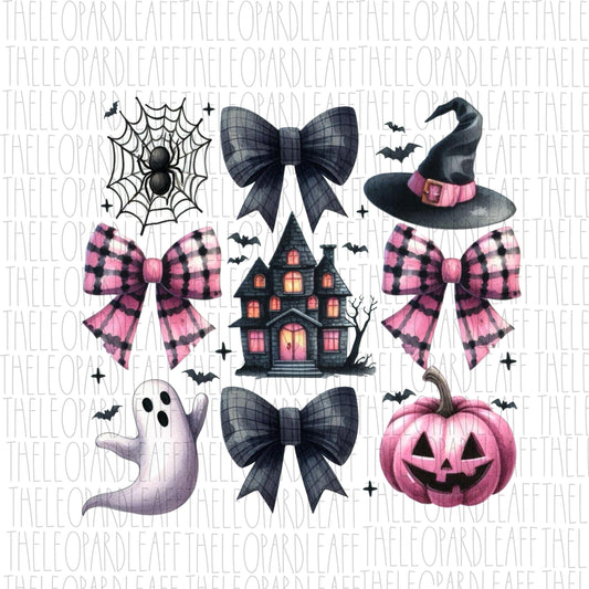 Halloween coquette, pumpkin with bows, ghost,cute, DIGITAL DESIGN **PNG file for Sublimation**