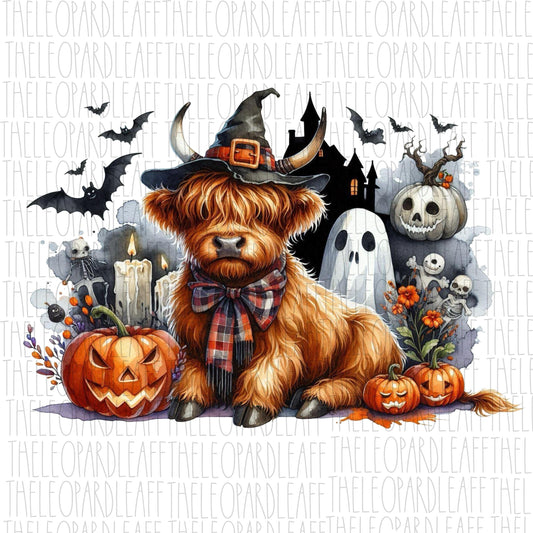 Halloween highland cow, cute, halloween, Digital Design **PNG file**