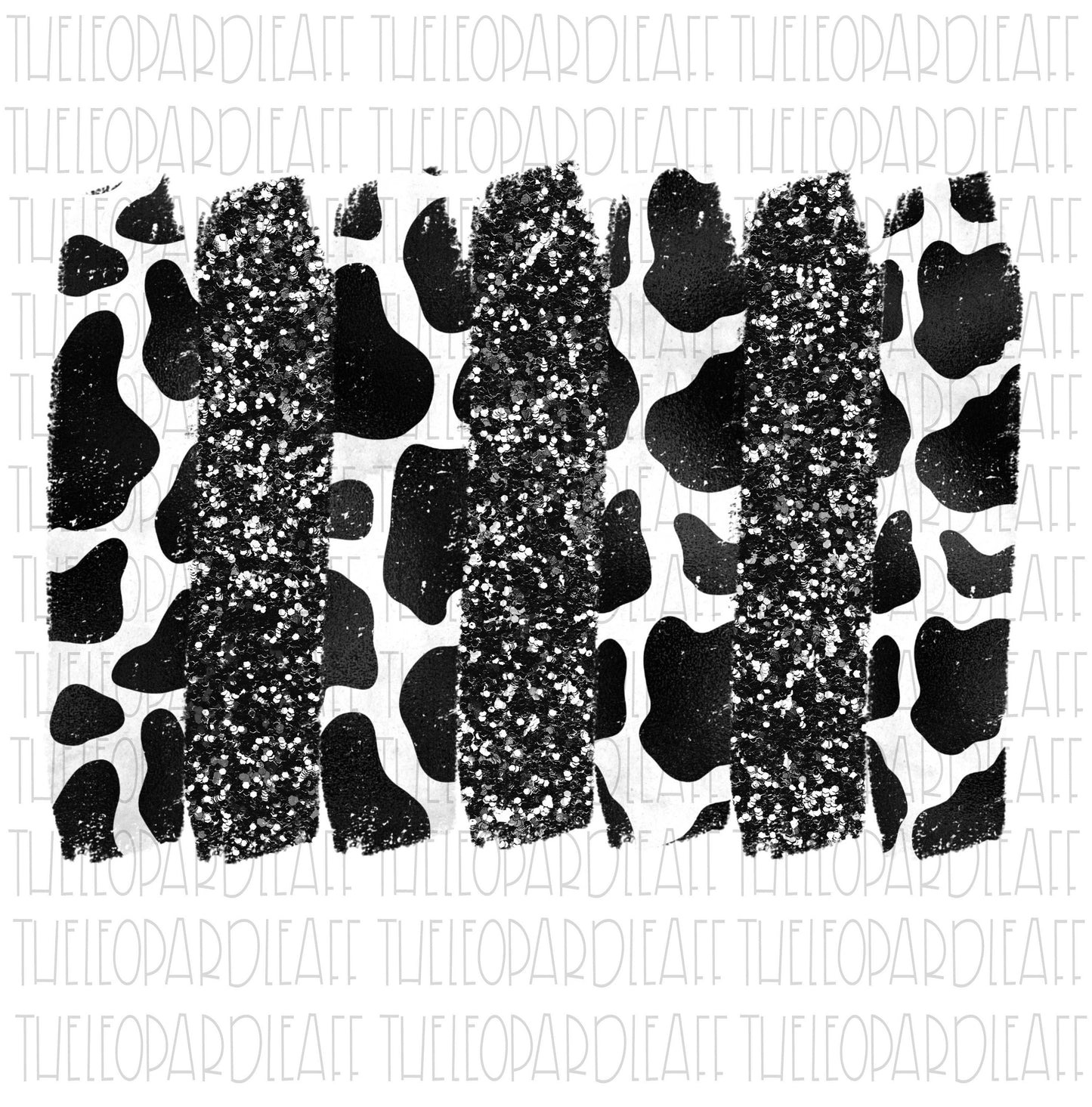 Cow print glitter brush strokes, DIGITAL DESIGN **PNG file for Sublimation**