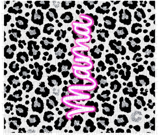 Mama glow leopard print, 20oz skinny tumbler DIGITAL DESIGN **PNG file for Sublimation**