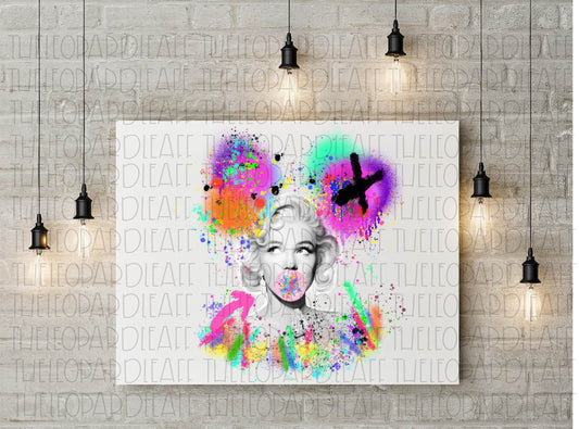 Marilyn Monroe spray paint print DIGITAL DESIGN **PNG file for Sublimation**