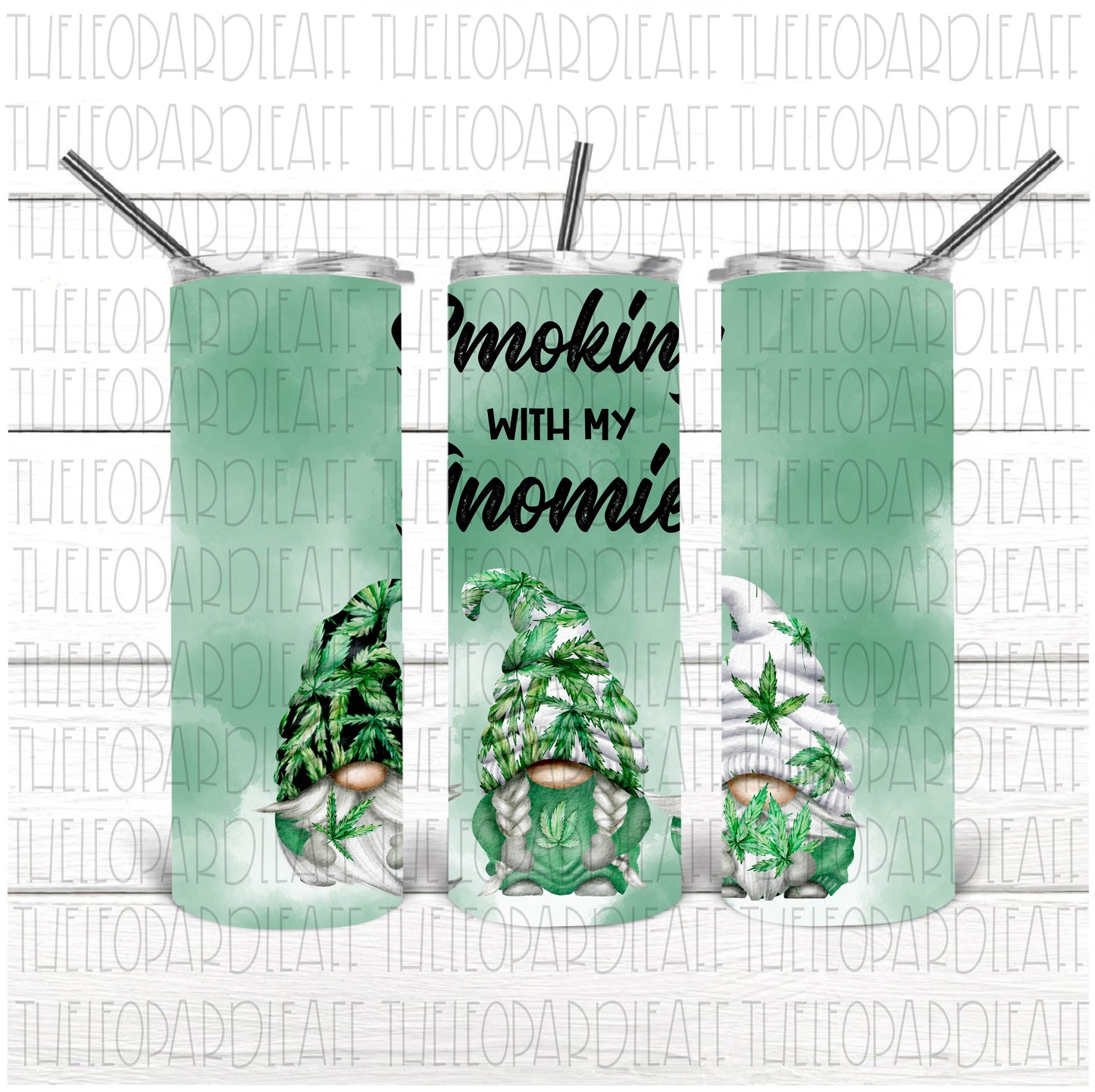 Smoking with my gnomies, cannabis gnomes, tumbler design DIGITAL DESIGN **PNG file for Sublimation**