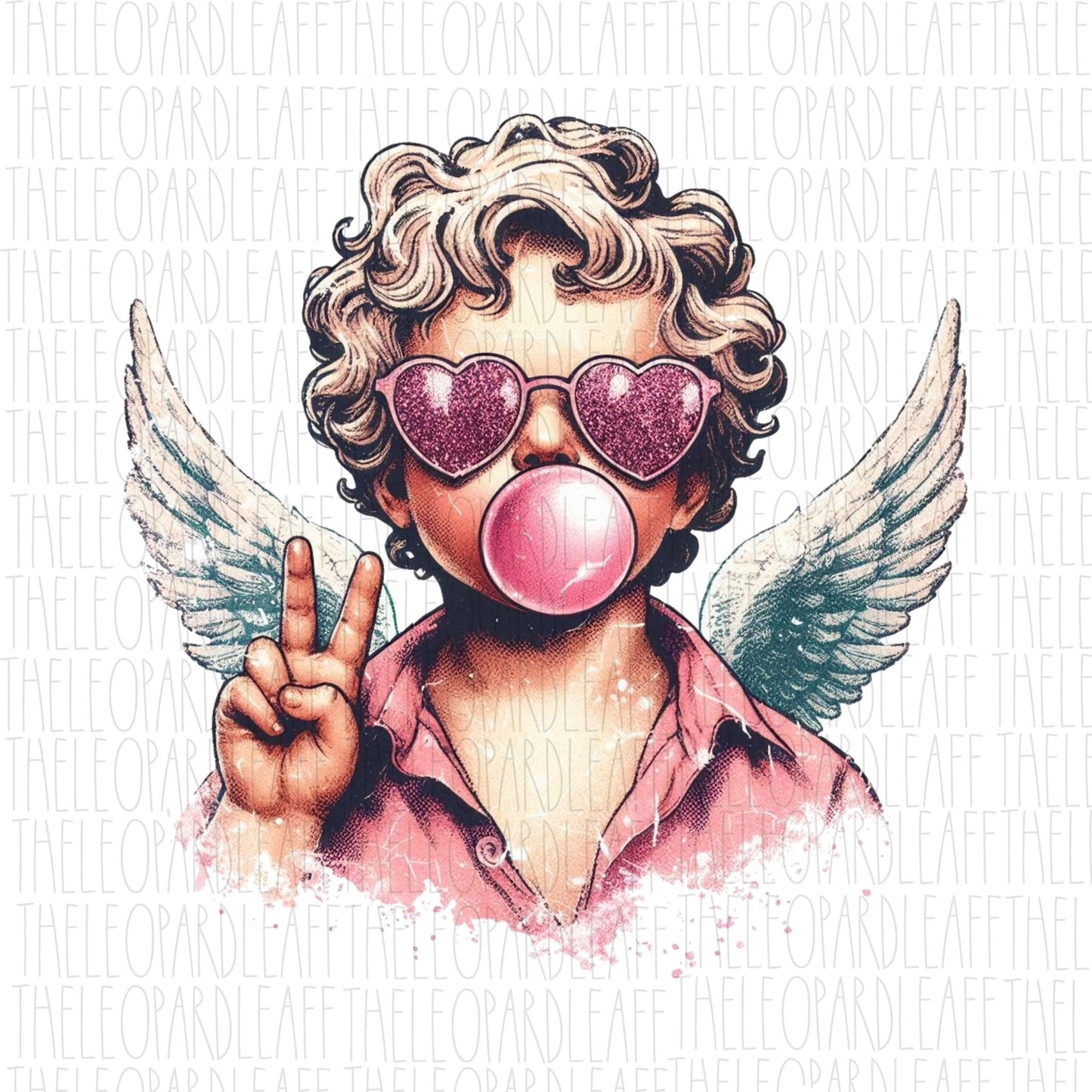 Cupid, bubblegum, retro, Valentine's Day, DIGITAL DESIGN **PNG file for Sublimation**