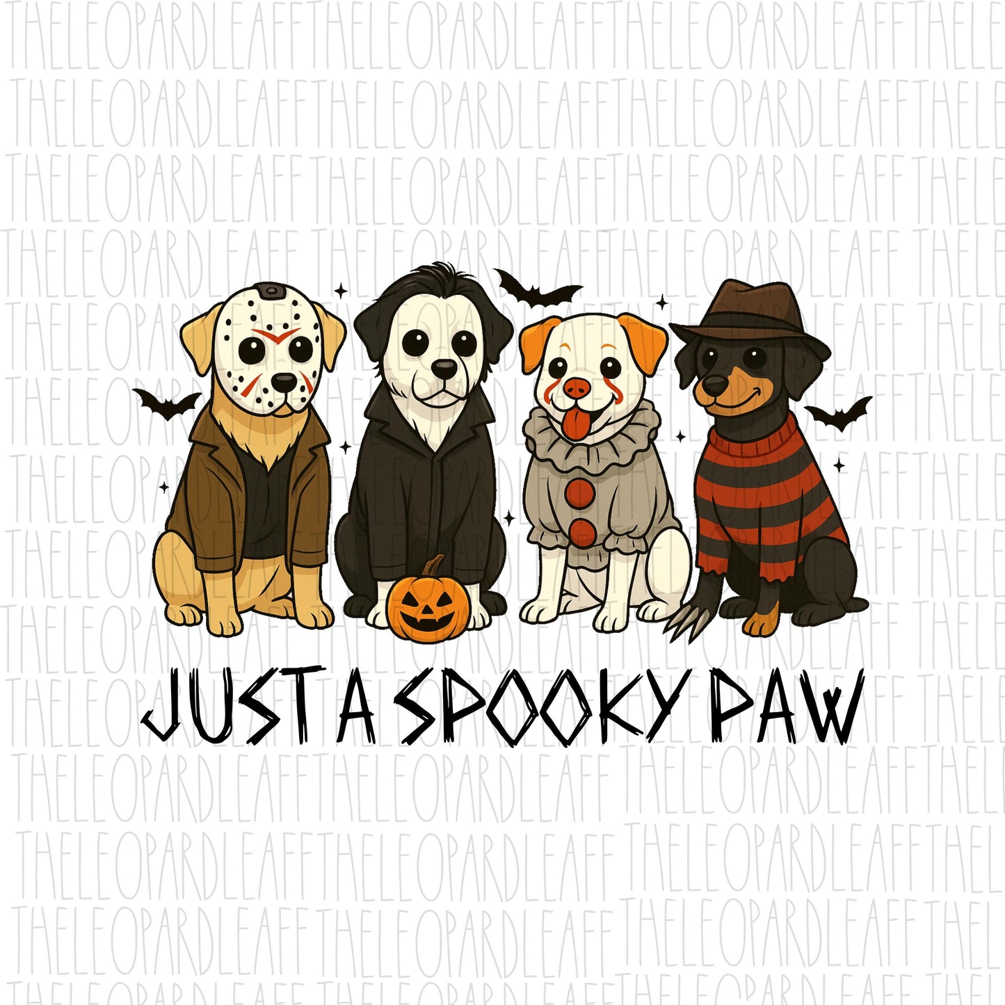 Just a spooky paw, cute horror dogs, Halloween, DIGITAL DESIGN **PNG file for Sublimation**