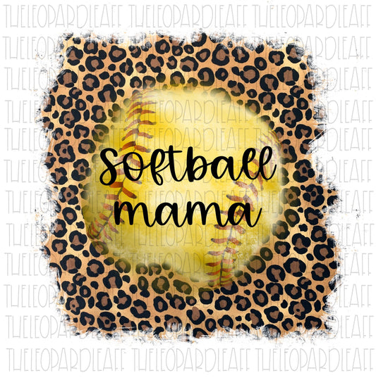Softball mama leopard print, DIGITAL DESIGN **PNG file for Sublimation**