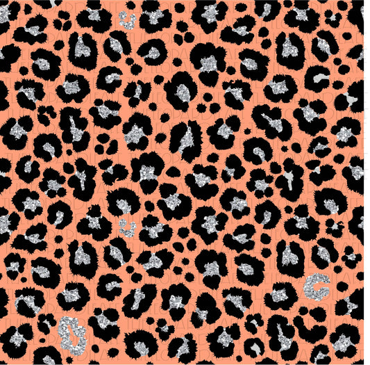 Leopard Print peach Digital Paper, DIGITAL DESIGN **PNG file for Sublimation**