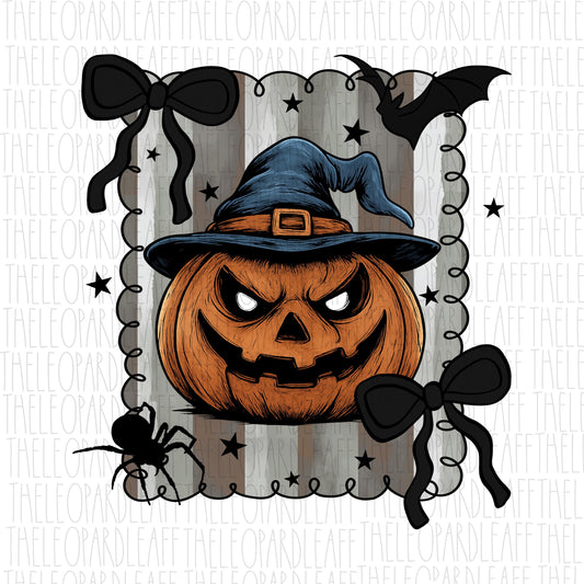Horror pumpkin, coquette, Halloween, DIGITAL DESIGN **PNG file for Sublimation**