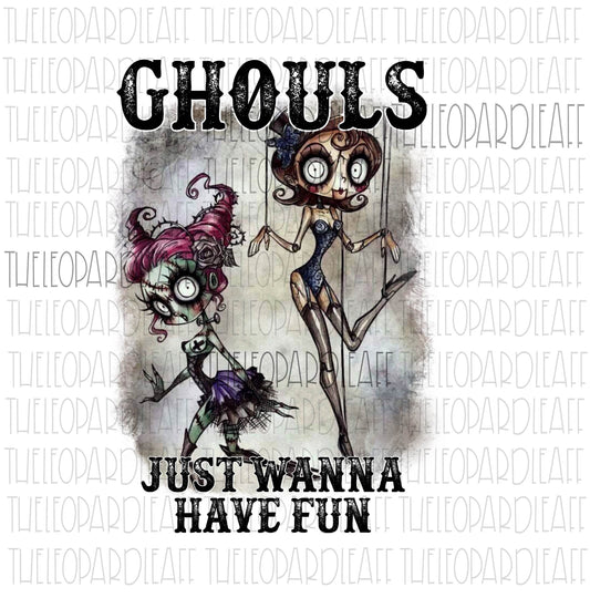 Ghouls just wanna have fun, voodoo dolls, DIGITAL DESIGN **PNG file for Sublimation**