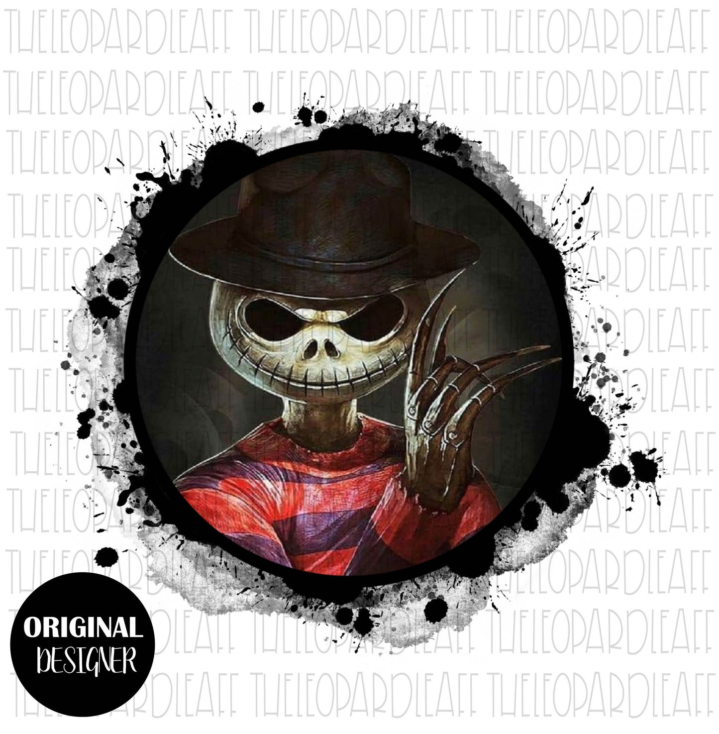 Jack Skellington/Freddy Krueger, Halloween, DIGITAL DESIGN **PNG file for Sublimation**