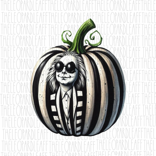 Beetlejuice pumpkin coquette, Halloween, DIGITAL DESIGN **PNG file for Sublimation**