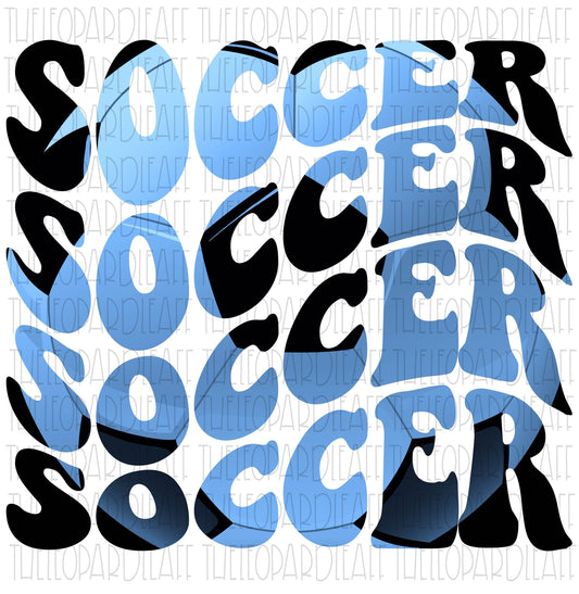 Soccer ball wavy soccer letters, DIGITAL DESIGN **PNG file for Sublimation**