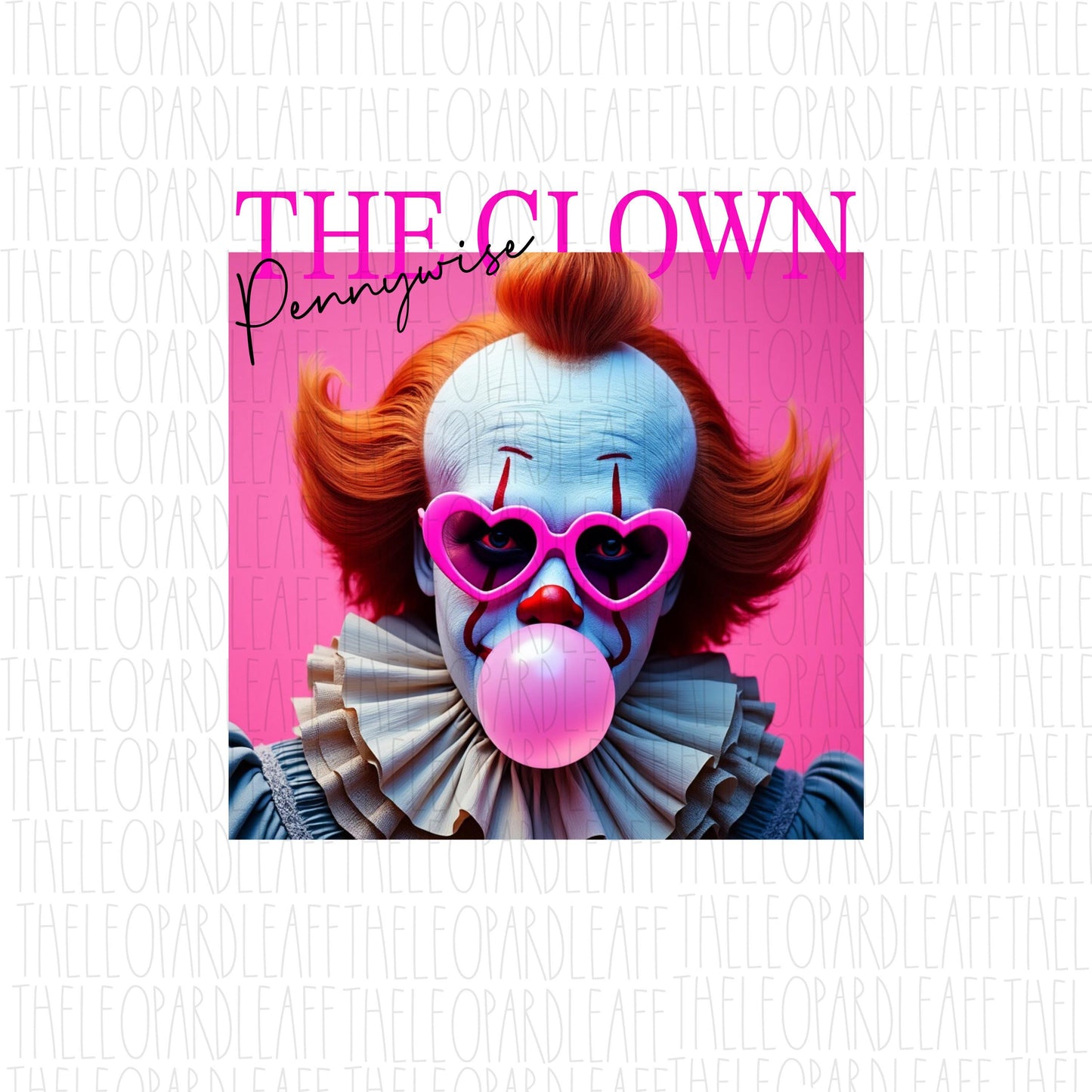 Horror character, Pennywise the clown, Bubblegum, Halloween, DIGITAL DESIGN **PNG file for Sublimation**