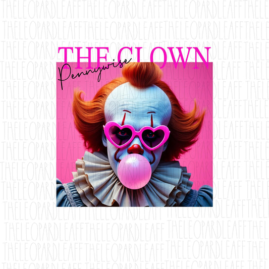Horror character, Pennywise the clown, Bubblegum, Halloween, DIGITAL DESIGN **PNG file for Sublimation**