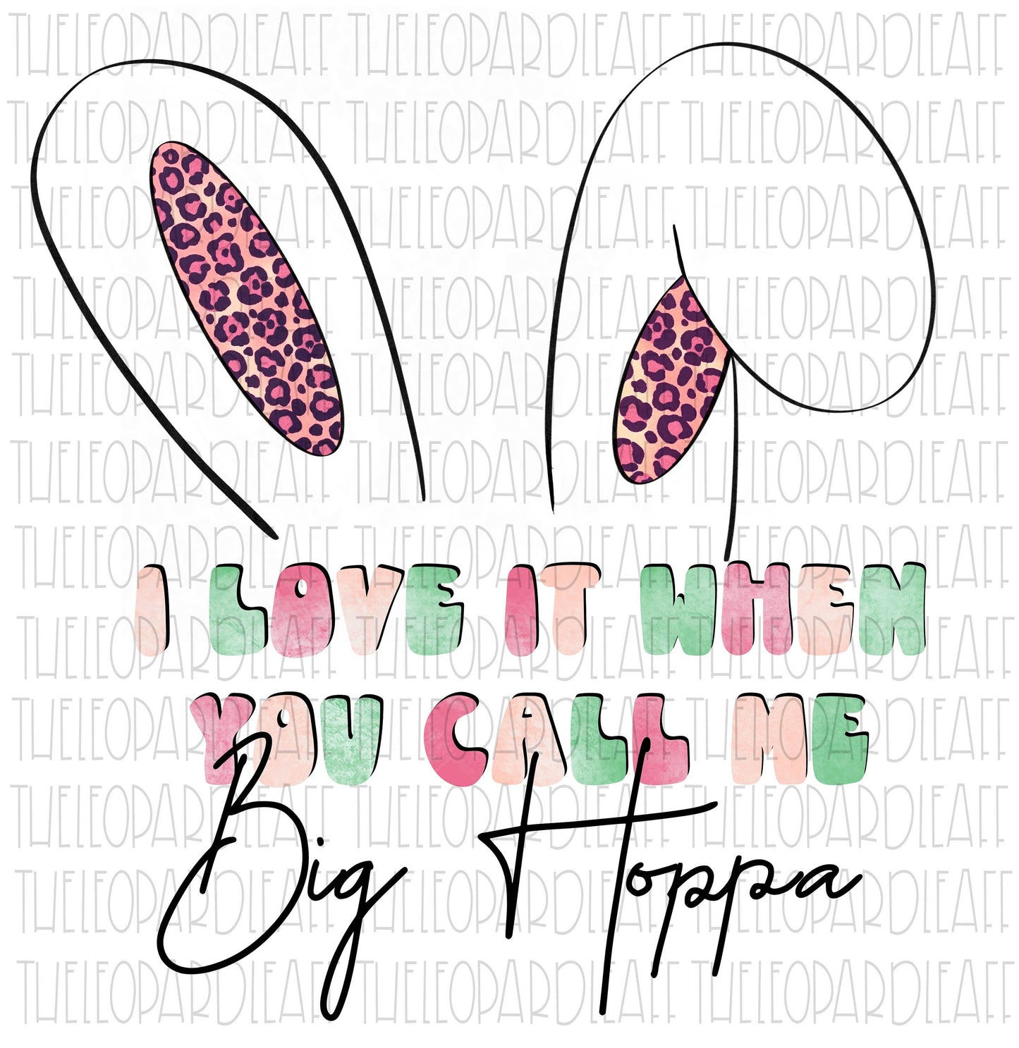 Big hoppa pink, Easter, bunny DIGITAL DESIGN **PNG file for Sublimation**