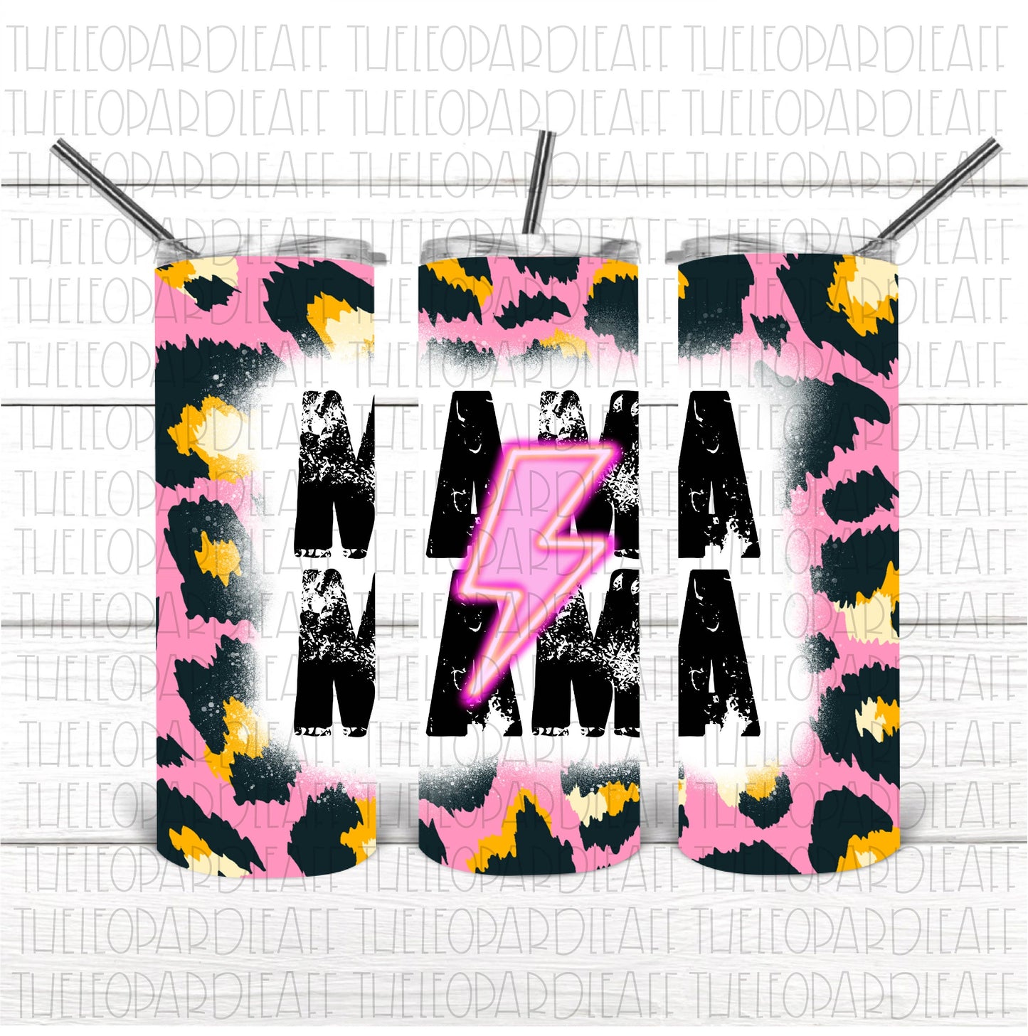 Mama mama bolt pink leopard print background DIGITAL DESIGN **PNG file for Sublimation**
