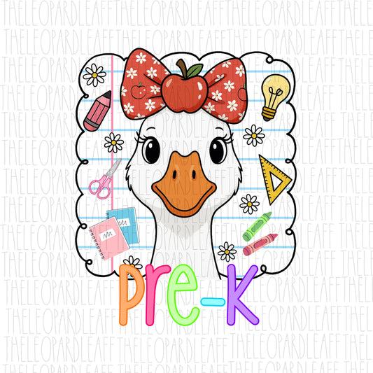 Back to school goose prek-4th grade bundle, DIGITAL DESIGN **PNG file**