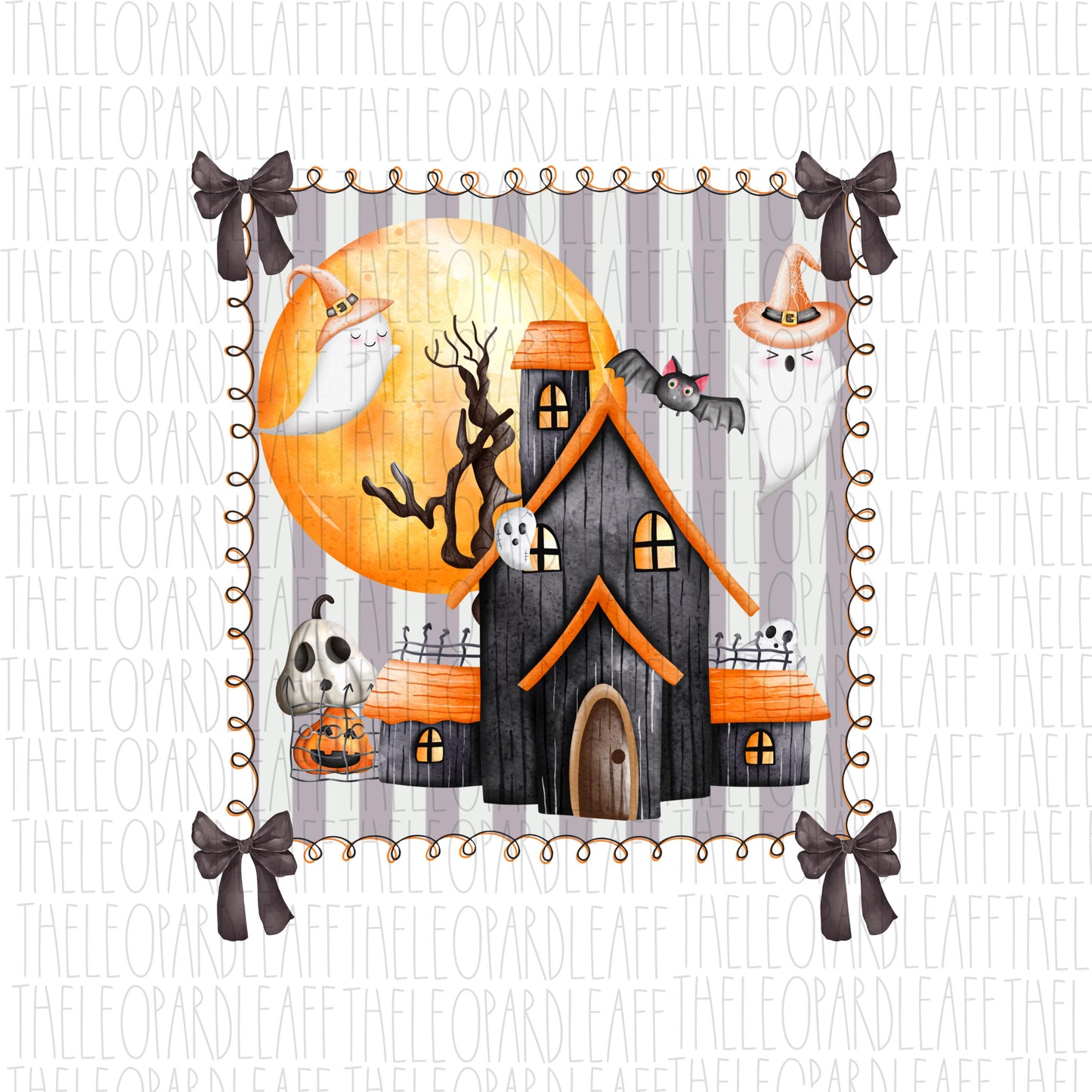 Cute Halloween house, coquette, Halloween, DIGITAL DESIGN **PNG file for Sublimation**