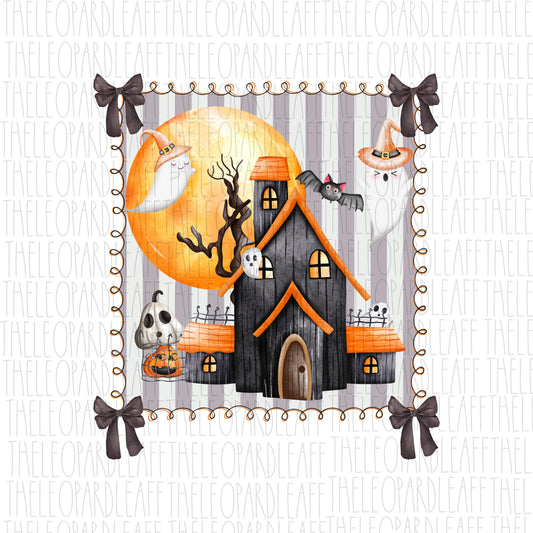 Cute Halloween house, coquette, Halloween, DIGITAL DESIGN **PNG file for Sublimation**