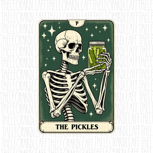 Pickles obsessed Skeleton, tarot card, Halloween,DIGITAL DESIGN **PNG file for Sublimation**