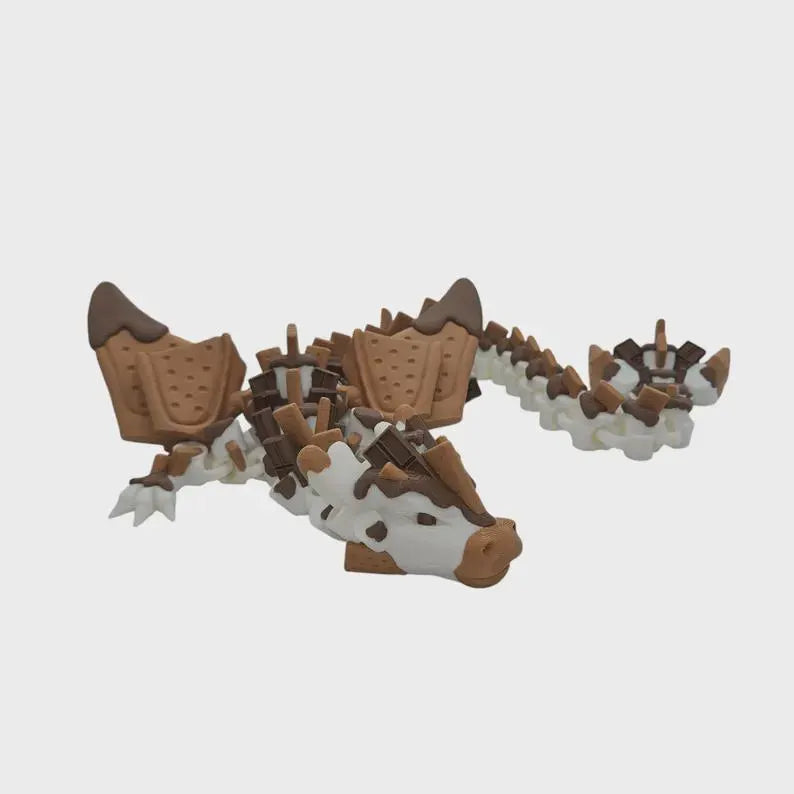 S’mores Dragon, articulated dragon, adult or baby, Christmas, 3d printed, Authorized seller