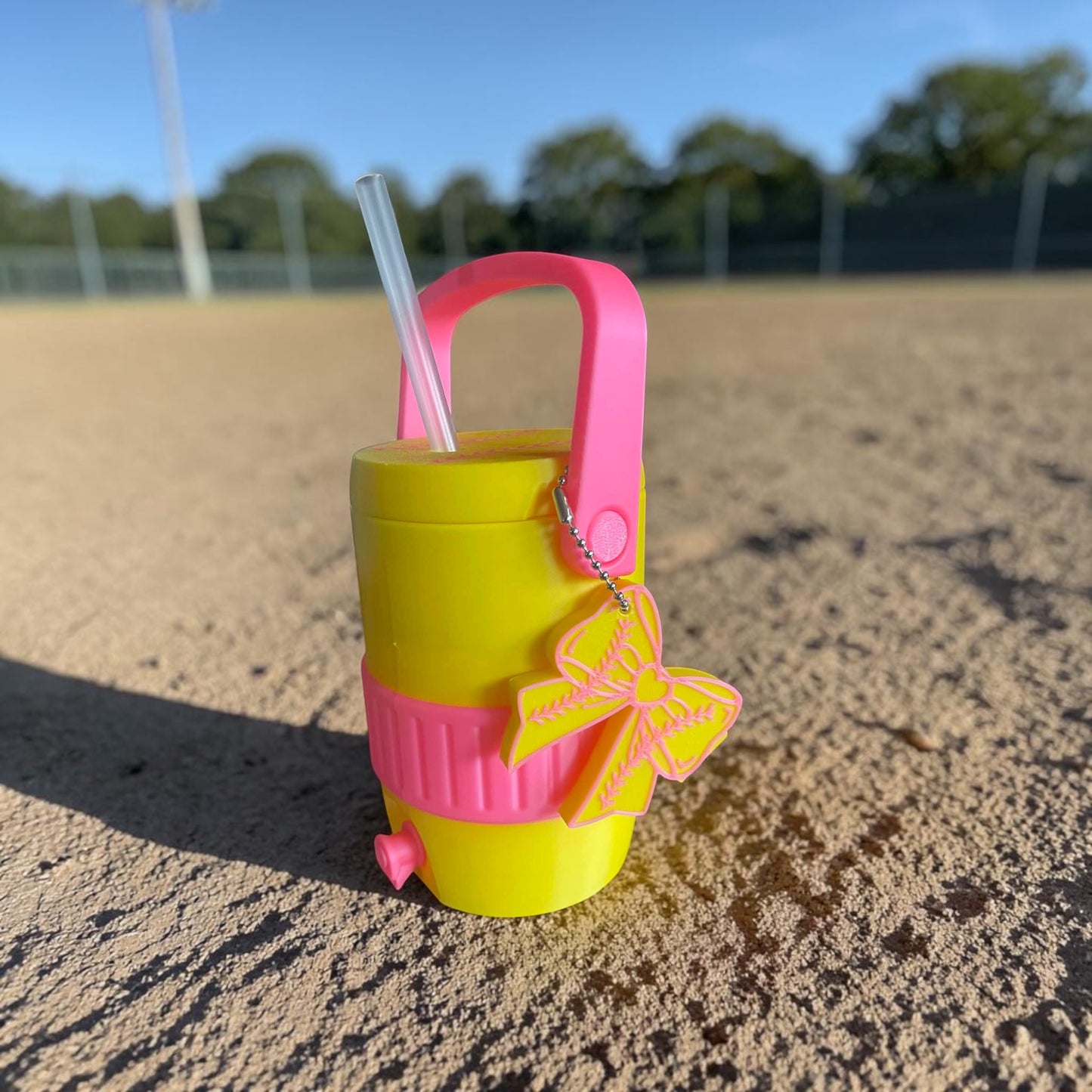 Softball 12oz Can Holder with Straw Lid & Handle | Sports Drink Holder | Softball Fan Gift | Game Day Accessory