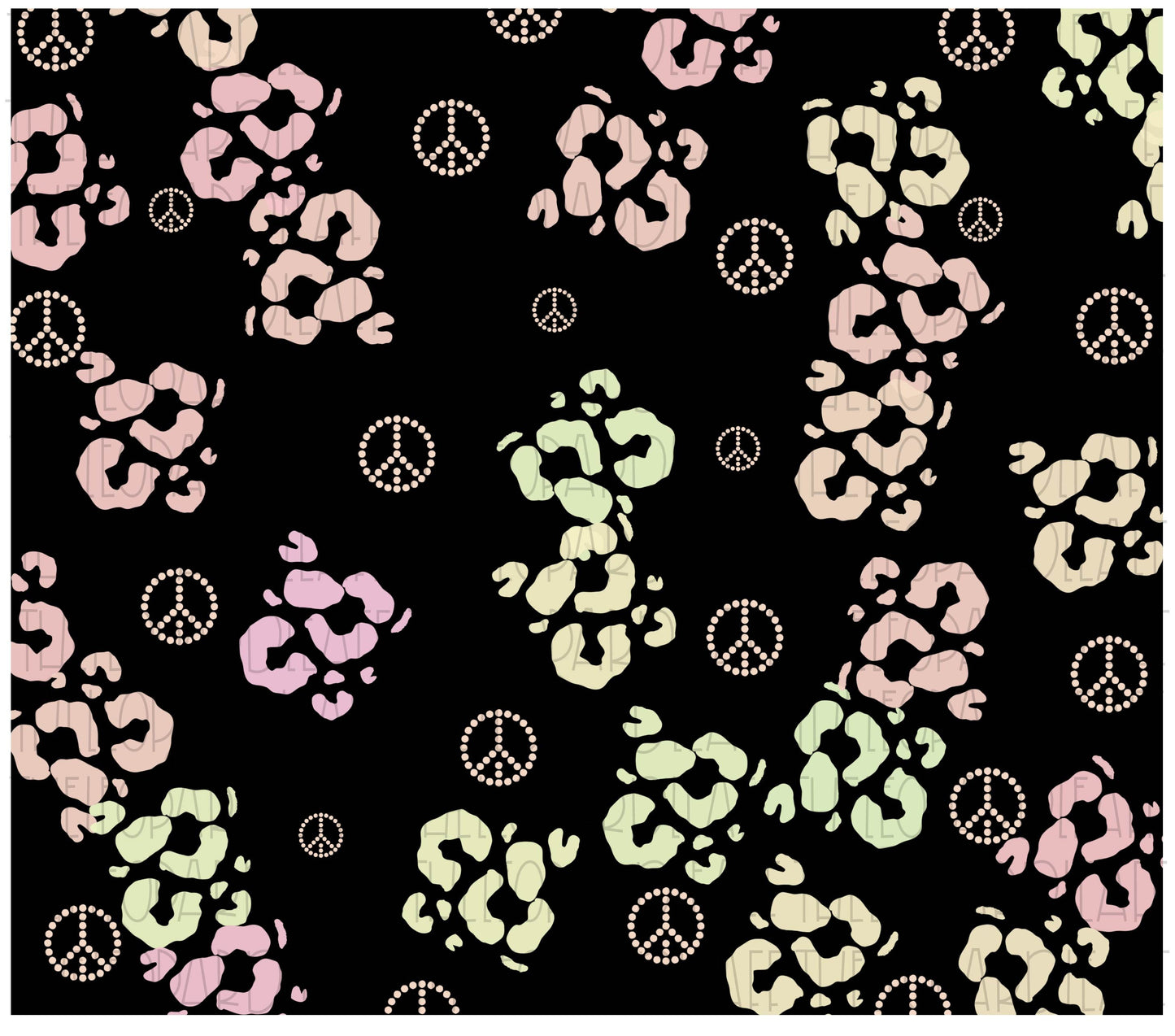 Leopard print Peace sign Digital Paper, DIGITAL DESIGN **PNG file for Sublimation**